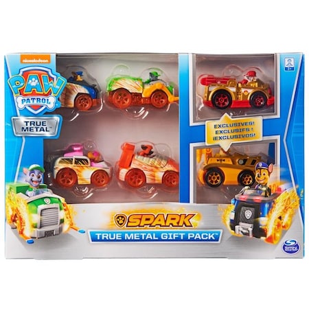 Paw Patrol Spin Master Spark True Metal Toy Cars Metal Multicolored 6 pc 6059232